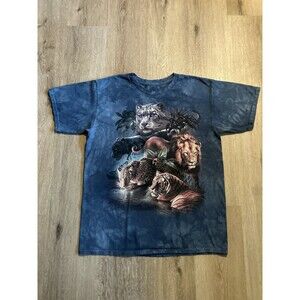 The Mountain Animal Kingdom Nature Blue Tie-Dye Size Large
